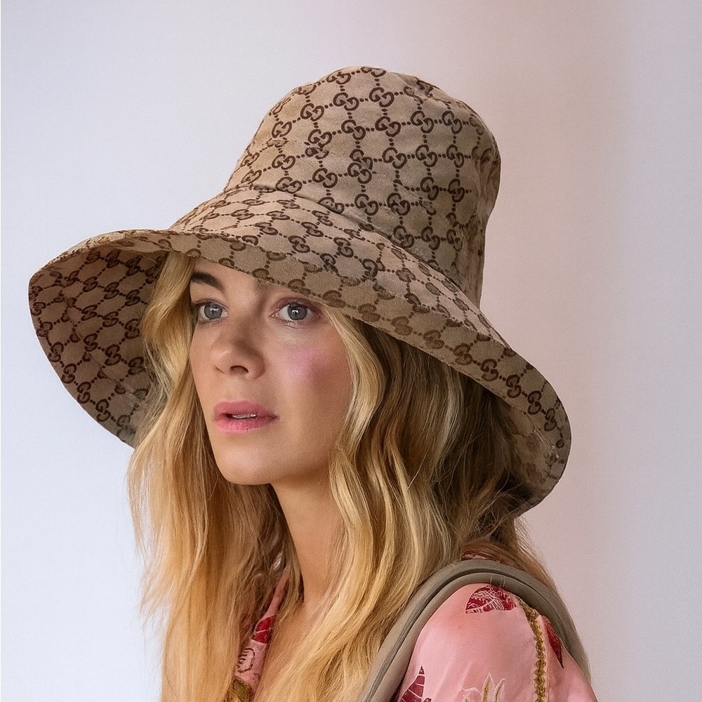 Gucci Beige GG Monogram Hat - Picture 4 of 6